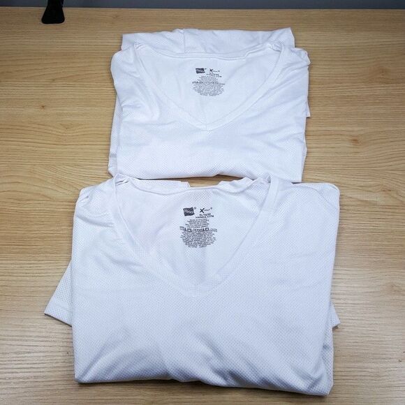 Hanes Other - HANES Shirt Mens XL White 2-Pack V-Neck X-Temp Tagless Breathable Mesh Sport